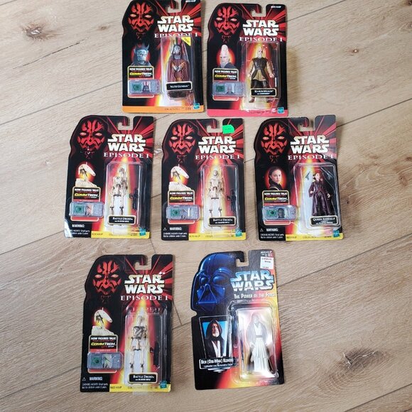 Lot of 7 Star Wars Episode 1 Action Figure Hasbro 1998 1995 NIP Collectibles - Picture 1 of 16
